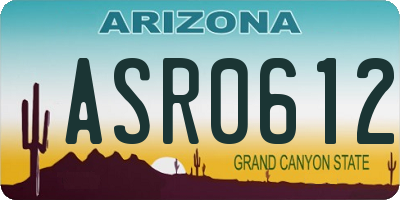 AZ license plate ASR0612