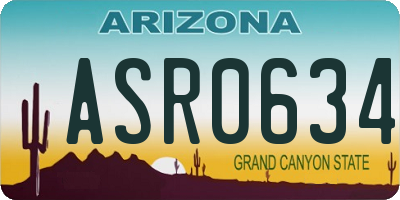 AZ license plate ASR0634
