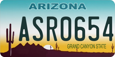 AZ license plate ASR0654