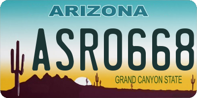 AZ license plate ASR0668