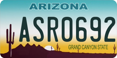 AZ license plate ASR0692