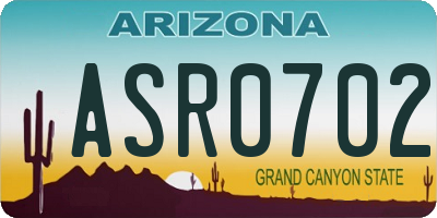 AZ license plate ASR0702