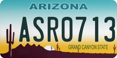 AZ license plate ASR0713