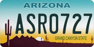 AZ license plate ASR0727