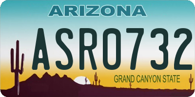 AZ license plate ASR0732
