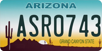 AZ license plate ASR0743
