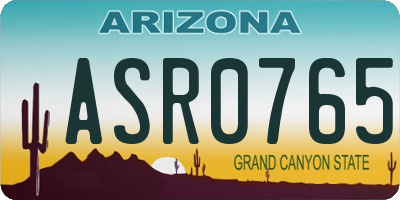 AZ license plate ASR0765