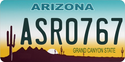 AZ license plate ASR0767