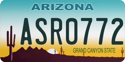 AZ license plate ASR0772