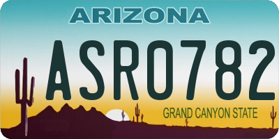 AZ license plate ASR0782