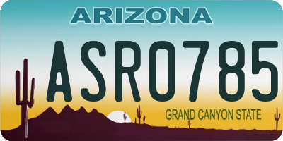 AZ license plate ASR0785