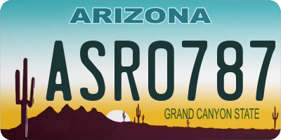 AZ license plate ASR0787