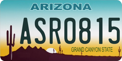 AZ license plate ASR0815