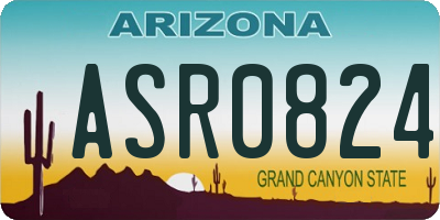 AZ license plate ASR0824