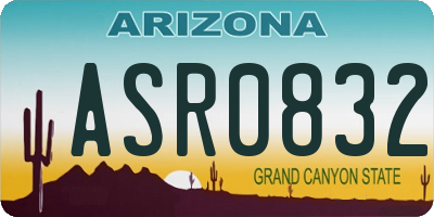 AZ license plate ASR0832