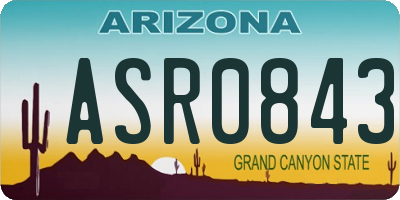 AZ license plate ASR0843