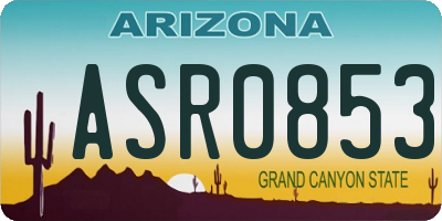 AZ license plate ASR0853