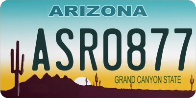 AZ license plate ASR0877