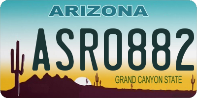 AZ license plate ASR0882