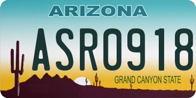 AZ license plate ASR0918