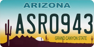 AZ license plate ASR0943