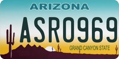 AZ license plate ASR0969