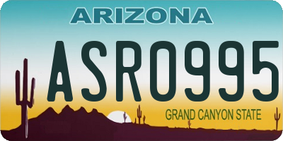 AZ license plate ASR0995