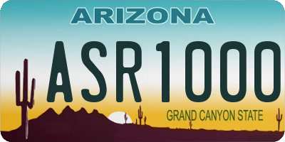 AZ license plate ASR1000