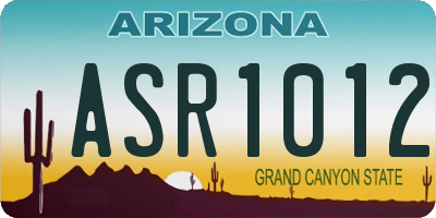 AZ license plate ASR1012