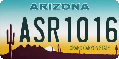 AZ license plate ASR1016