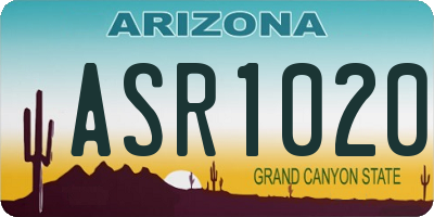 AZ license plate ASR1020