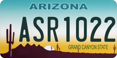 AZ license plate ASR1022