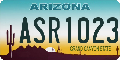 AZ license plate ASR1023