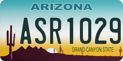 AZ license plate ASR1029