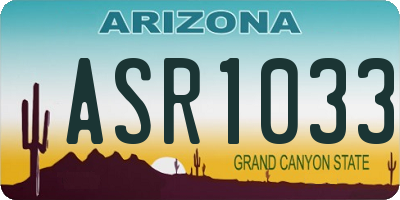 AZ license plate ASR1033