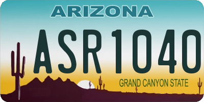 AZ license plate ASR1040