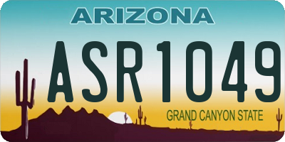 AZ license plate ASR1049
