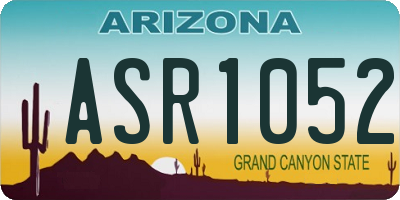 AZ license plate ASR1052