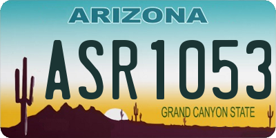 AZ license plate ASR1053