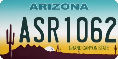 AZ license plate ASR1062