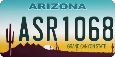 AZ license plate ASR1068