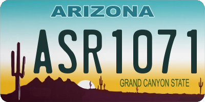 AZ license plate ASR1071