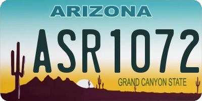 AZ license plate ASR1072