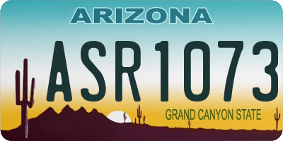 AZ license plate ASR1073