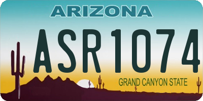 AZ license plate ASR1074