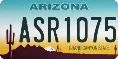 AZ license plate ASR1075