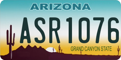 AZ license plate ASR1076