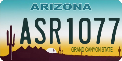 AZ license plate ASR1077