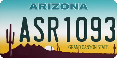 AZ license plate ASR1093