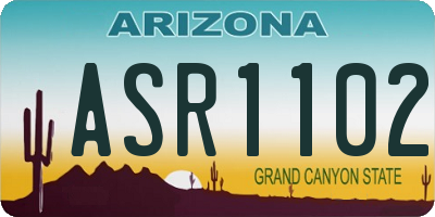 AZ license plate ASR1102